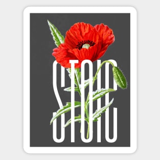 Stoic Red Flower Magnet